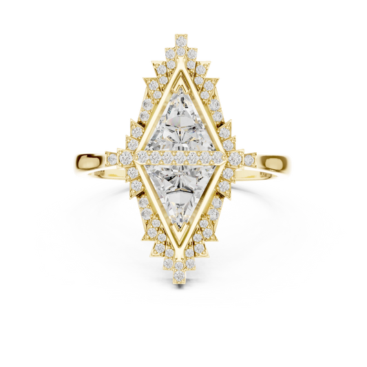 Kite Diamond Mosaic Shield Ring