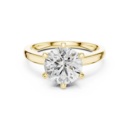 Round Six-Prong Solitaire Ring