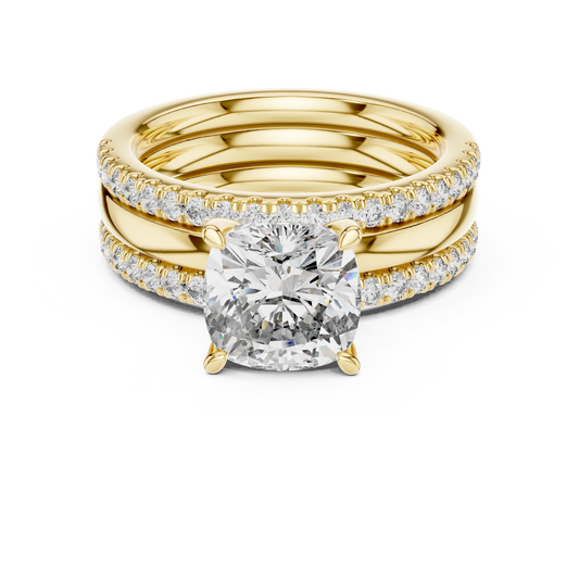 Harmonious Cushion Pave Bridal Set