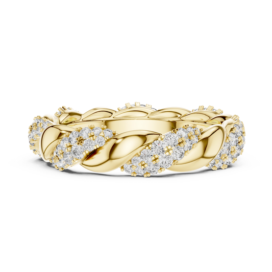 Aurevia Entwined Round Twist Pave Diamond Band
