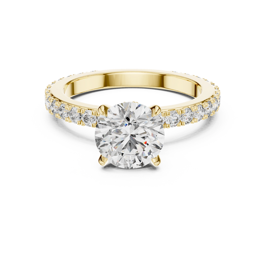 Aurevia Timeless Round Pave Solitaire Ring
