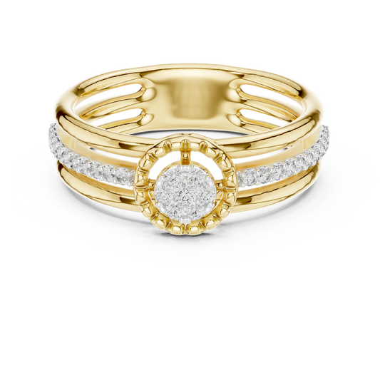 Triple-Row Halo Statement Ring