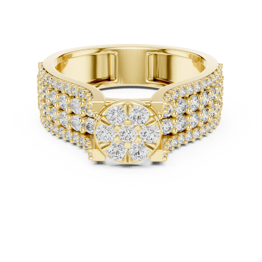 Aurevia Imperial Round Cluster Signet Ring