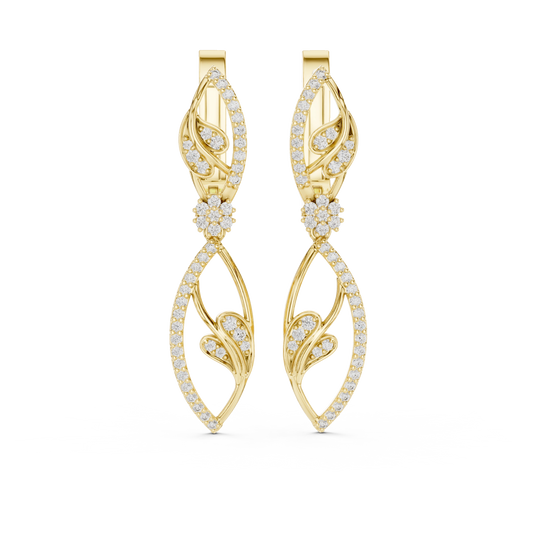 Modern Rectangular Pave Huggie Earrings