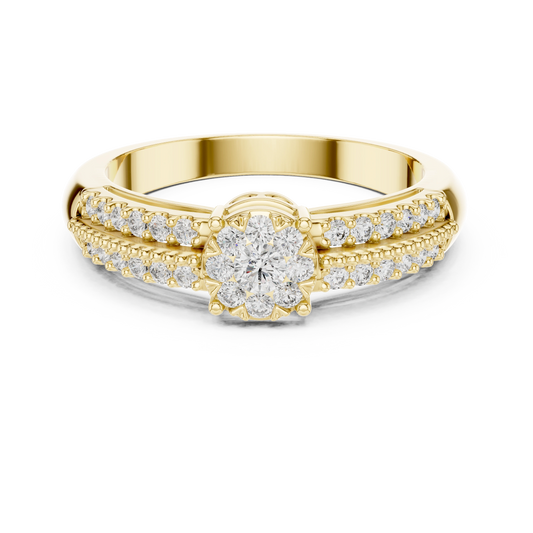 Duo-Band Cluster Ring