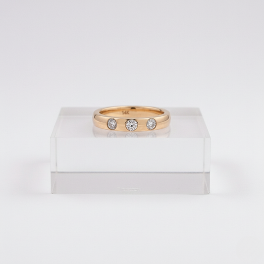 The "Trilogy" Bezel-Set Diamond Band. #AJRG000013