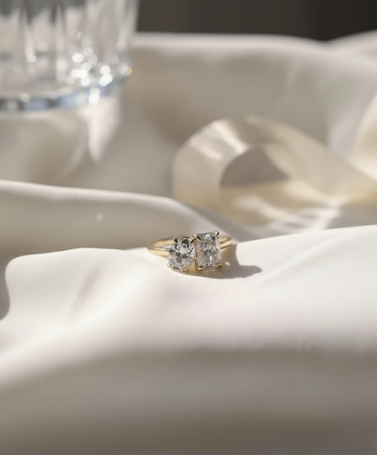 The Harmony Duet Cushion & Oval Ring . #AJRG00002