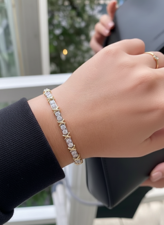 The "Affinity" Interlocking Diamond Bracelet.   #AJBR00014