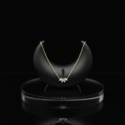 The "Petite Trinity" Diamond Cluster Necklace. #AJNK00009