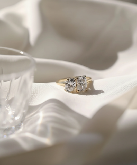The Harmony Duet Cushion & Oval Ring . #AJRG00002