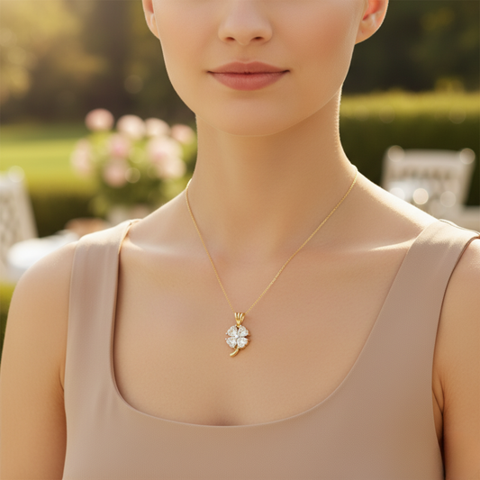 The "Luckshine" Clover Good Fortune Necklace. #AJNK00003