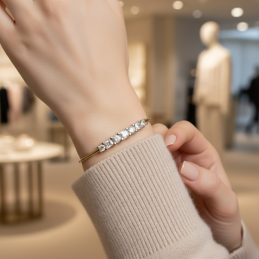 Timeless Dual-Tone Diamond Bracelet. #AJBR00006