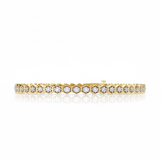 Radiant Hexagon Diamond Bracelet. #AJBR00007