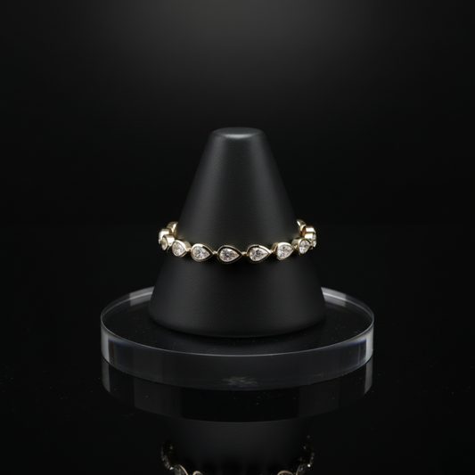 The "Seraphina" Bezel Pear Eternity Bracelet. #AJBR00016