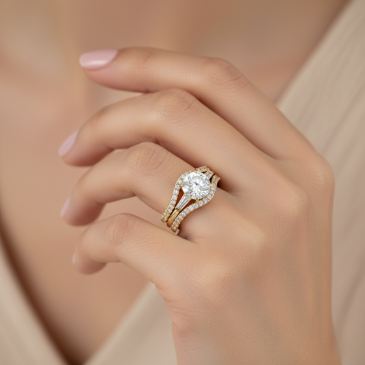 The "Regal" Round Diamond Bridal Set . #AJRG000017