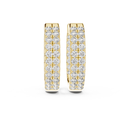 Double-Row Brilliance Huggie Earrings
