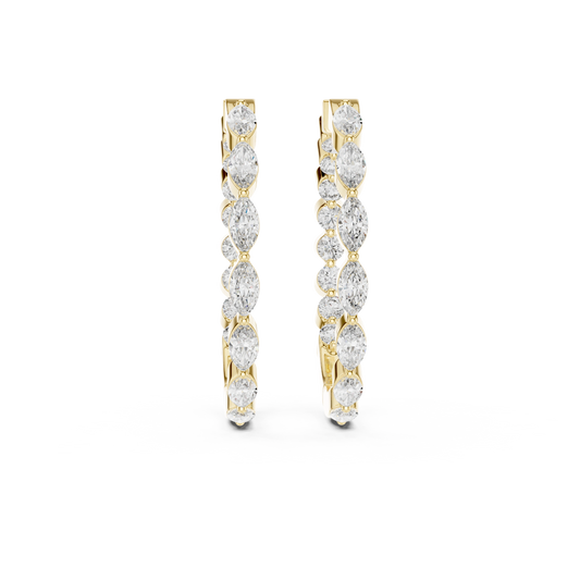 Marquise Eternity Hoop Earrings