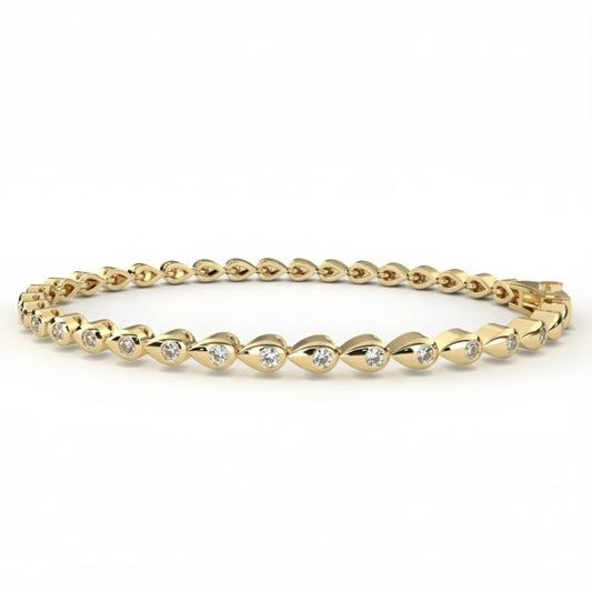 Elegance Drop Gold Bangle. #AJBR00005