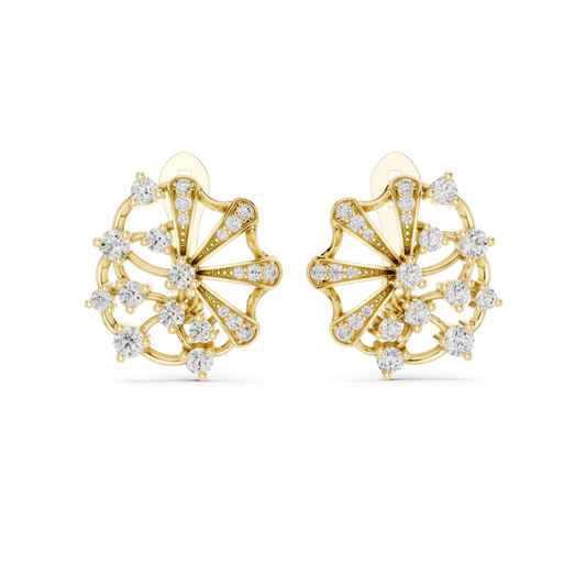 Whimsical Pinwheel Diamond Earrings