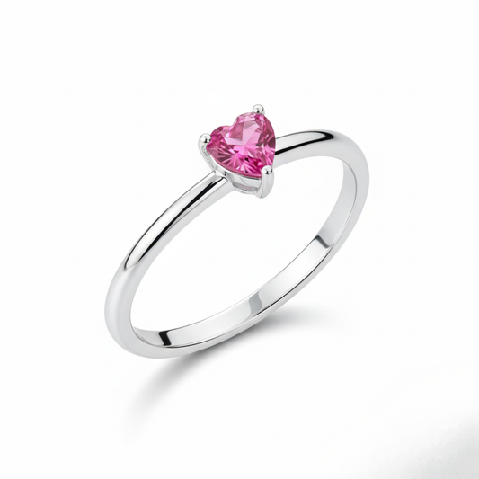 The "Sweetheart" Pink Gemstone Solitaire. #AJRG000016