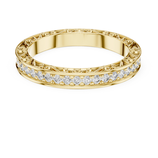 Heirloom Round Filigree Diamond Band