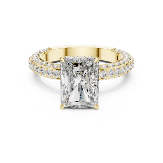 Radiant Triple-Pavé Ring