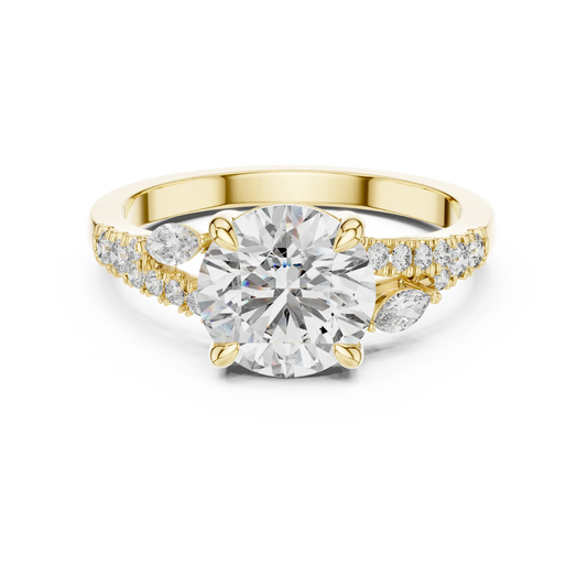 Botanical Vine Round Engagement Ring