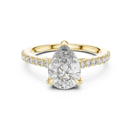 Pear Cut Pave Engagement Ring