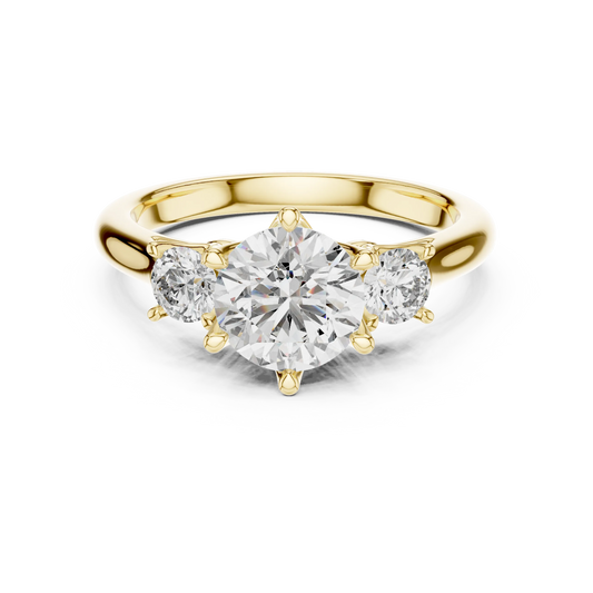 Classic Round Three-Stone Engagement Ring