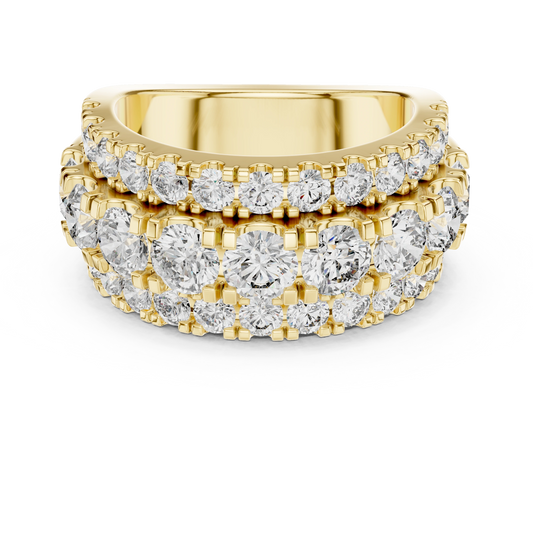 Grand Triple-Row Round Statement Band