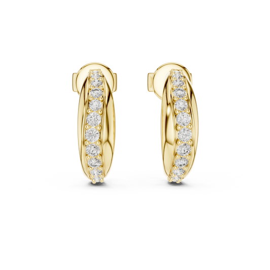 Sculpted Dual-Rail Diamond J-Hoops