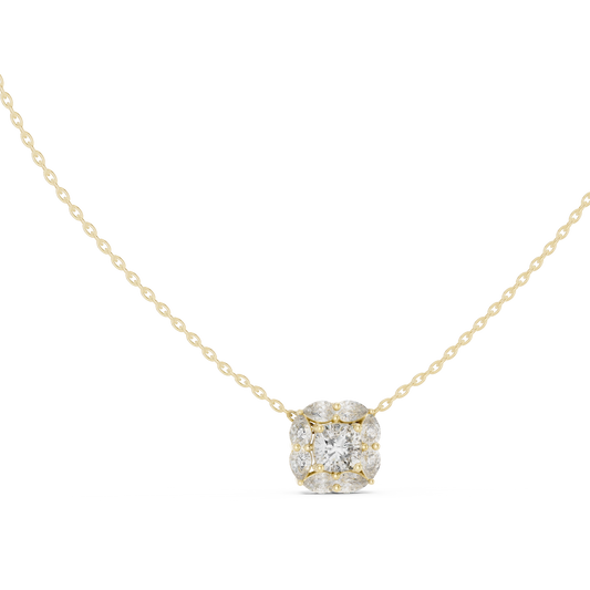 Floral Halo Square Pendant