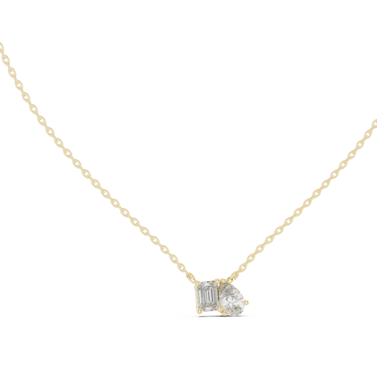 Toi et Moi Emerald & Pear Pendant