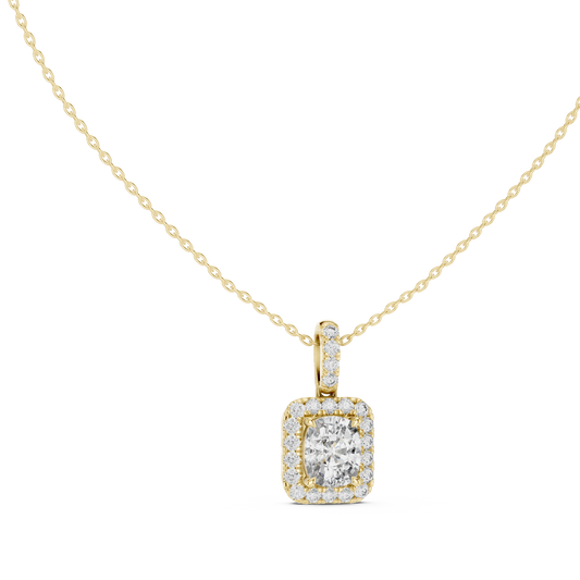 Regal Cushion Halo Pendant