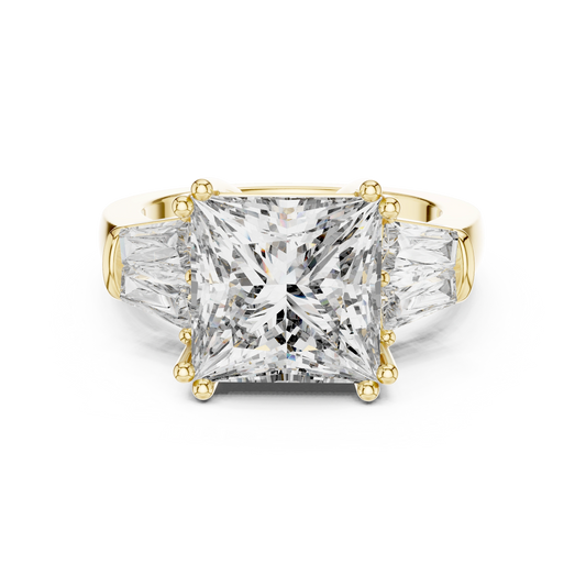 Aurevia Radiant Trillia Three-Stone Diamond Ring