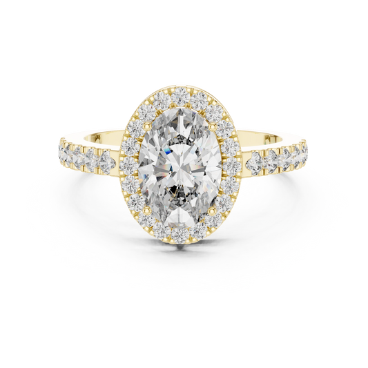Aurevia Oval Radiance Halo Diamond Ring