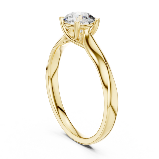 Round Tapered Solitaire Ring