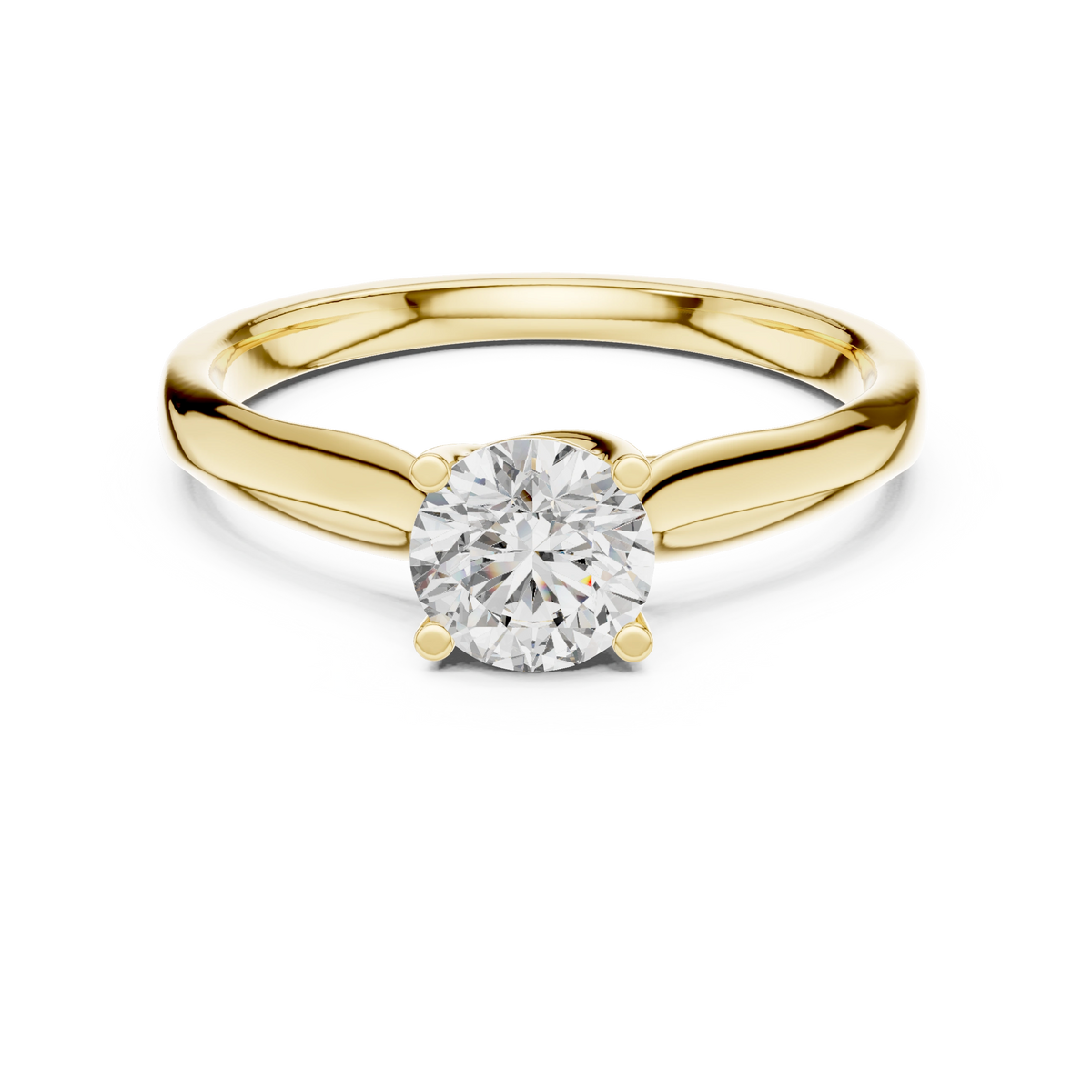 Round Tapered Solitaire Ring