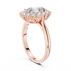 Oval Majestic Sunburst Halo Ring