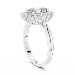 Oval Majestic Sunburst Halo Ring