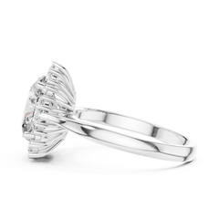 Oval Majestic Sunburst Halo Ring