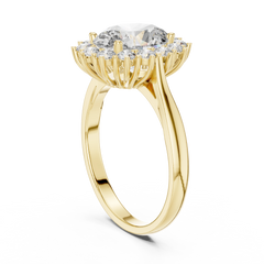 Oval Majestic Sunburst Halo Ring
