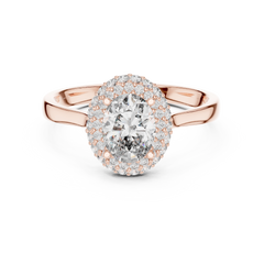 Oval Double Halo Ring