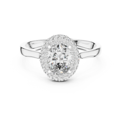 Oval Double Halo Ring