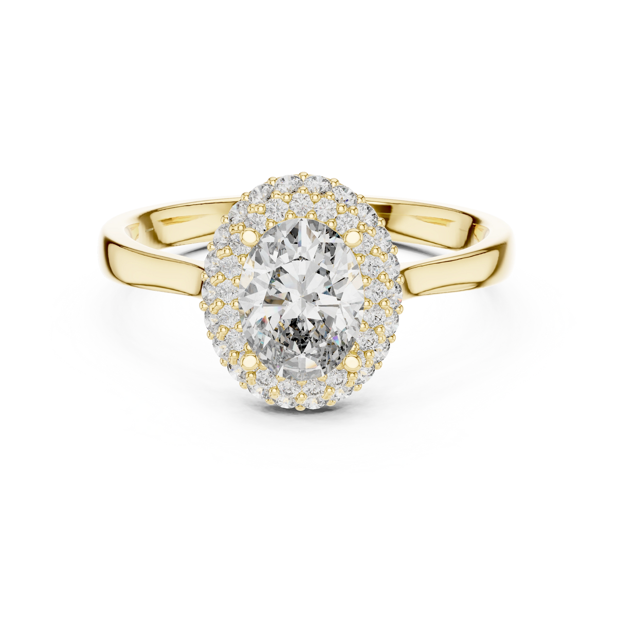 Oval Double Halo Ring