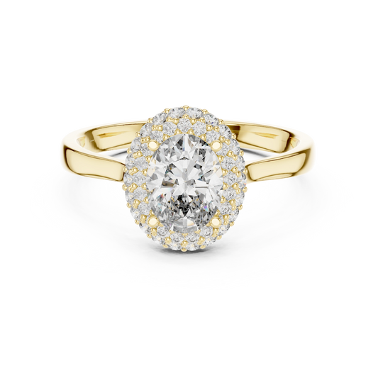 Oval Double Halo Ring