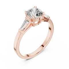 Cushion Cut Tapered Baguette Ring
