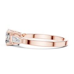 Cushion Cut Tapered Baguette Ring