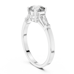 Cushion Cut Tapered Baguette Ring