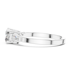 Cushion Cut Tapered Baguette Ring